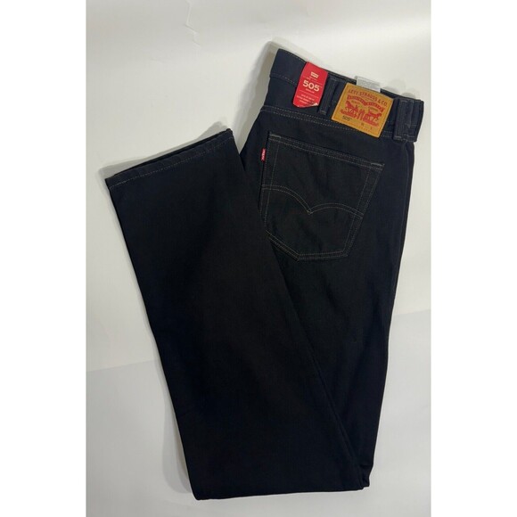 BIG & TALL LEVI'S 505 REGULAR BLACK JEANS MENS SIZE 40X36 ZIP FLY NEW NWT - Picture 1 of 1
